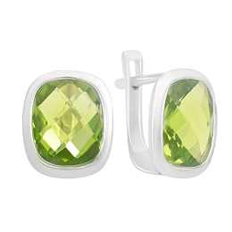 Серебряные серьги с хризолітом 6.567ct