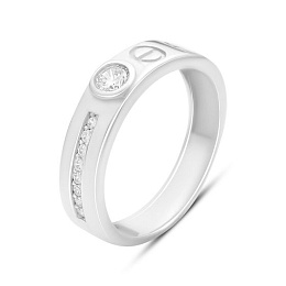 Silver ring with cubic zirconia