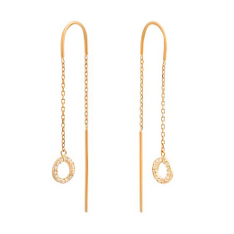 Silver earrings with 0.28 ct cubic zirconia