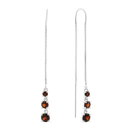 Серебряные серьги с гранатом 2.105ct