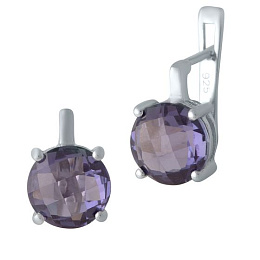 Срібні сережки з олександритом 7,337 карата