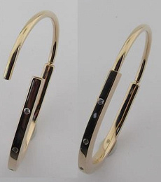 Gold bracelet with 0.12ct fianites