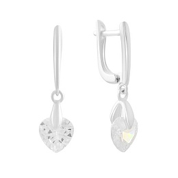 Silver earrings with Phianites