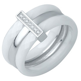 Silver ring with ceramics