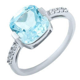 Silver ring with a 3.866-carat topaz
