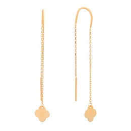 Gold earrings without stones