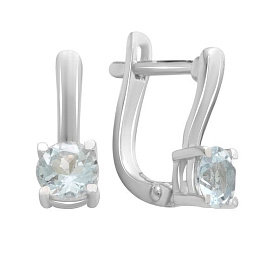 Серебряные серьги с топазом 1.21ct