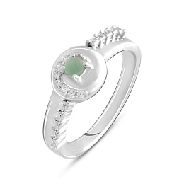 Срібна каблучка зі смарагдом 0.1ct