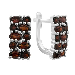 Серебряные серьги с гранатом 4.825ct