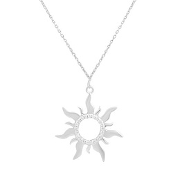 Gold necklace with 0.22ct cubic zirconia stones