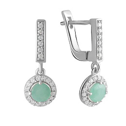 Серебряные серьги с изумрудом 1.652ct