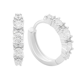 Silver earrings with cubic zirconia, enamel