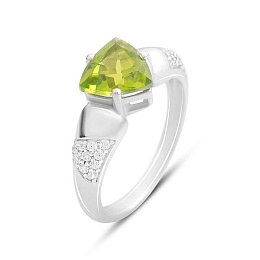 Silver ring with chrysolite 2.108ct