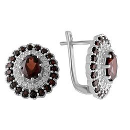 Срібні сережки з гранатом 5,963 карата