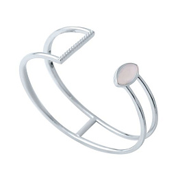 Silver bracelet with mother-of-pearl