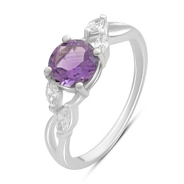Серебряное кольцо с аметистом 1.55ct