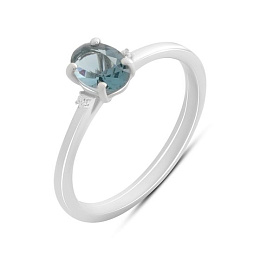 Silver Ring with a 0.572-carat London Blue Topaz