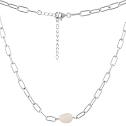 Silver necklace with baroque pearls