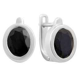Silver earrings with sapphire 6.438ct