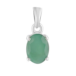 Silver pendant with a 1.227-carat emerald