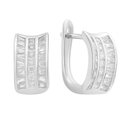 Срібні сережки з фіанітами