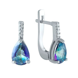 Silver earrings with mystic topaz, 2.603 ct