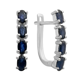 Серебряные серьги с сапфиром 2.32ct