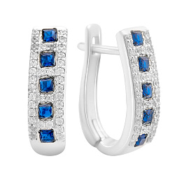 Срібні сережки з сапфіром nano 1.187ct