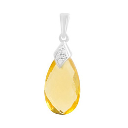 Silver pendant with a 4.759ct nano citrine