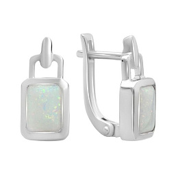 Silver earrings with 1ct opal