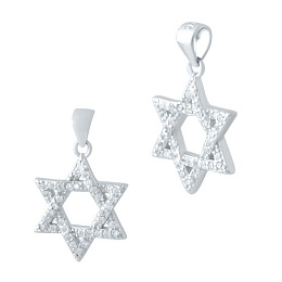 Silver pendant with phianites