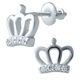 Срібні сережки з фіанітами