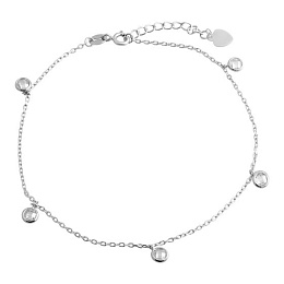 Silver leg bracelet with phianites