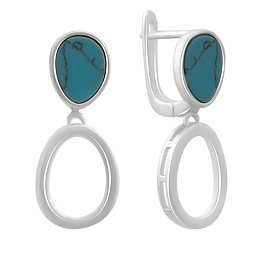 Серебряные серьги с бирюзой