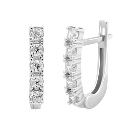 Золотые серьги с фианитами 4ct