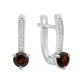 Серебряные серьги с гранатом 1.411ct