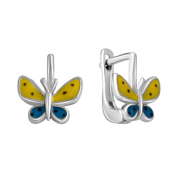 Silver earrings with yemallu