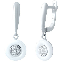 Silver earrings with ceramics