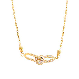 Gold necklace with cubic zirconia