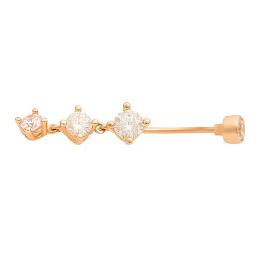 Sterling silver piercing with 0.36ct fianites