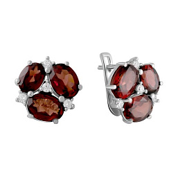 Серебряные серьги с гранатом 8.283ct