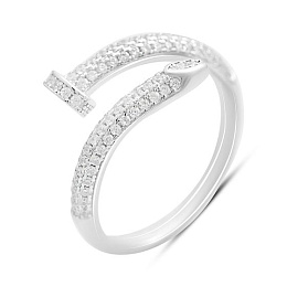 Silver ring with cubic zirconia