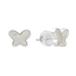 Silver earrings with mother-of-pearl