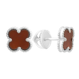 Silver earrings with agate