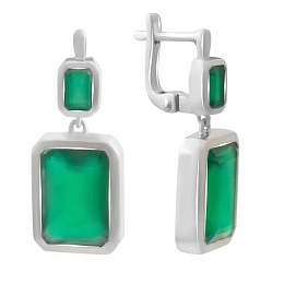 Срібні сережки з агатом 13,205 карата