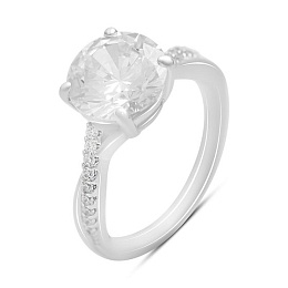 Silver ring with cubic zirconia