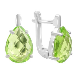 Серебряные серьги с хризолітом 6.196ct