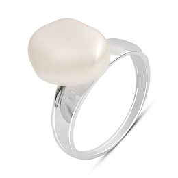 Silver ring with baroque pearls