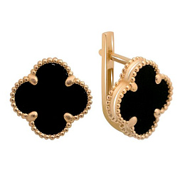 Золоті сережки з оніксом