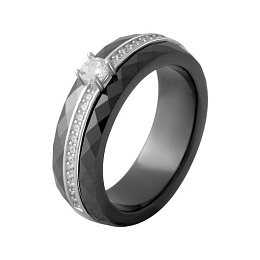 Silver ring with ceramics
